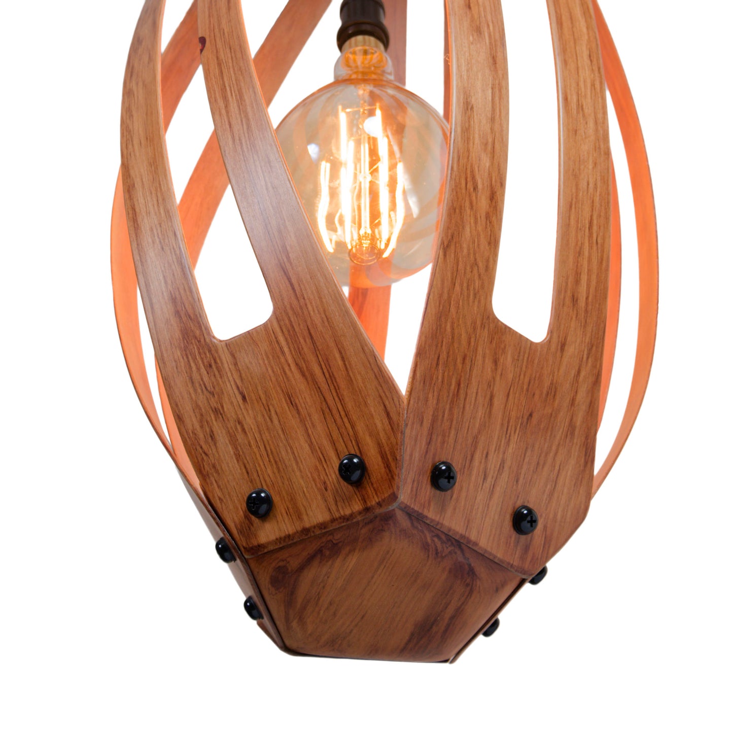 Twisties rimu native timber pendant light, handmade in Tauranga NZ — view 2