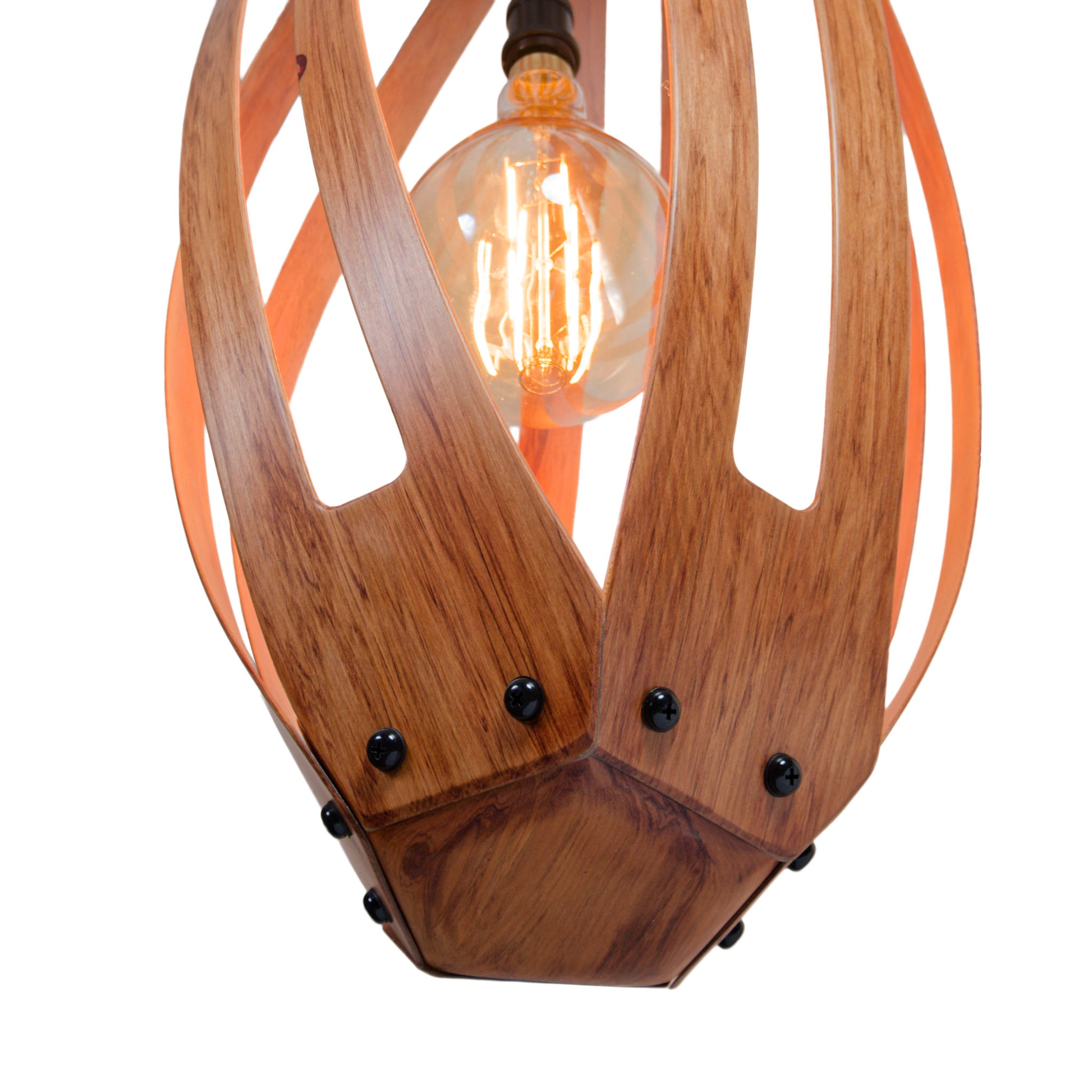 Twisties rimu native timber pendant light, handmade in Tauranga NZ — view 2