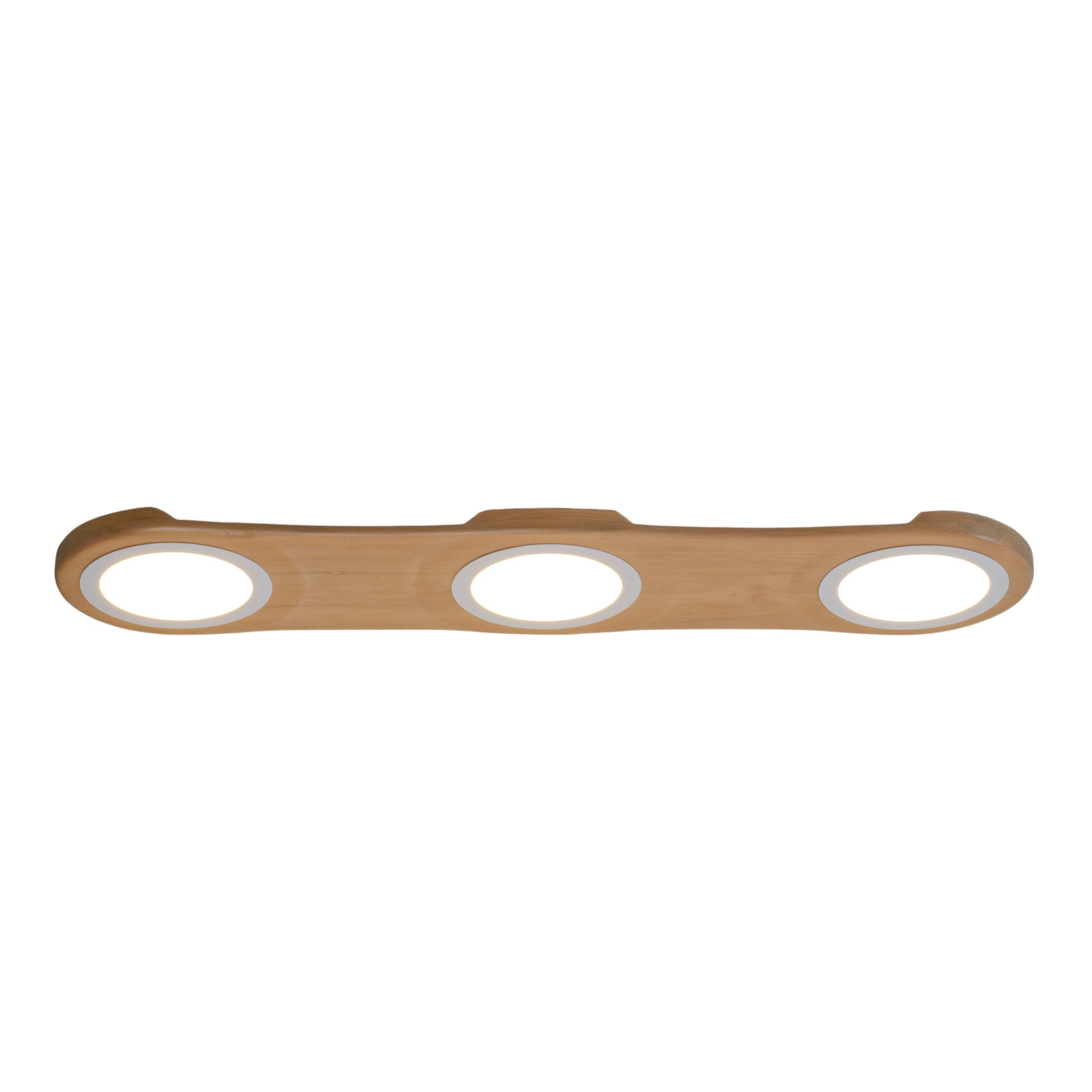 The Bright Side triple kauri native timber wall light, handmade in Tauranga NZ