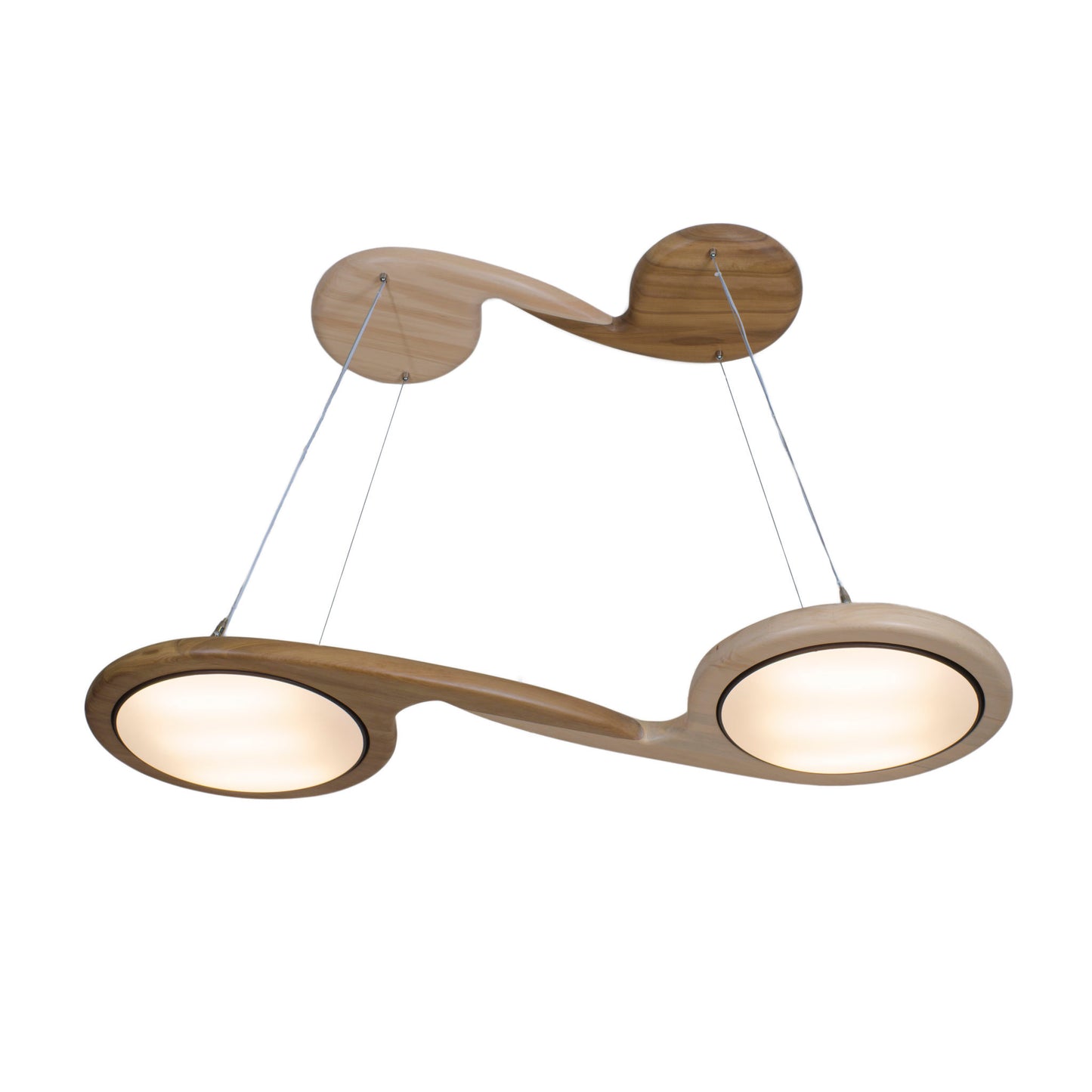 Joy kahikatea and pukatea native timber pendant light, handmade in Tauranga NZ