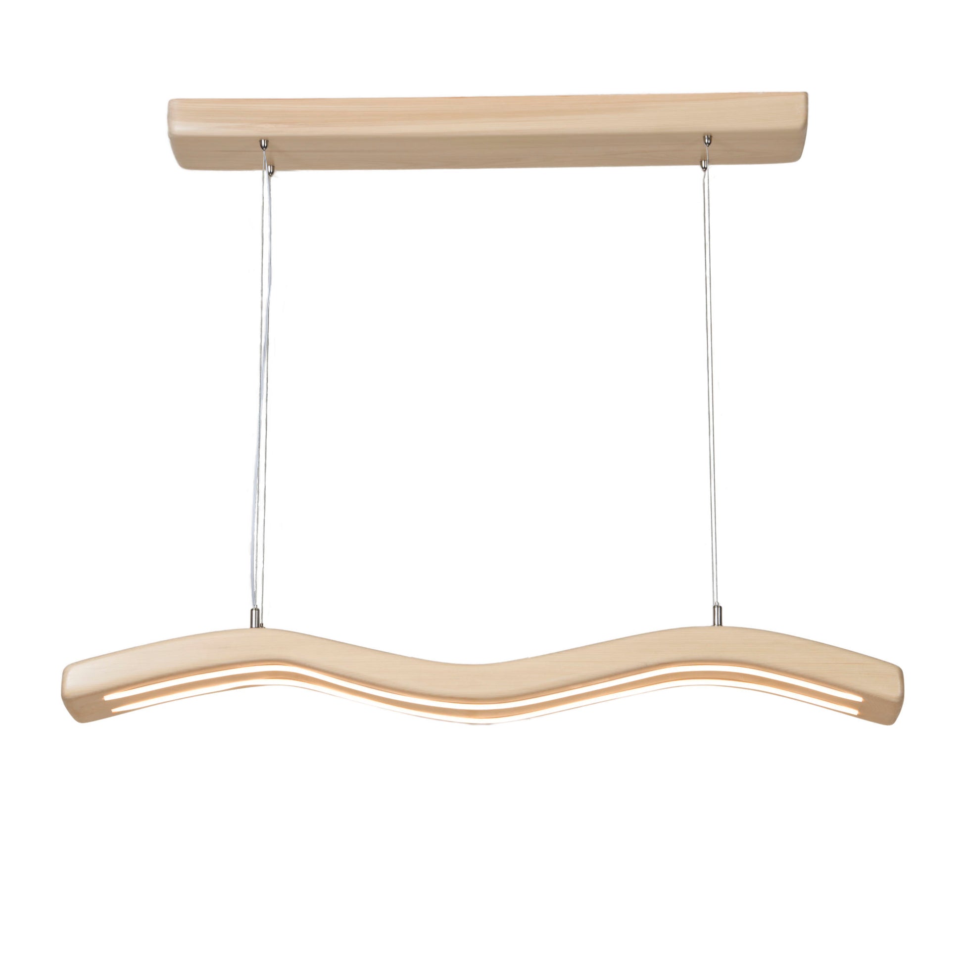 Waves native timber pendant light, handmade in Tauranga NZ — view 2