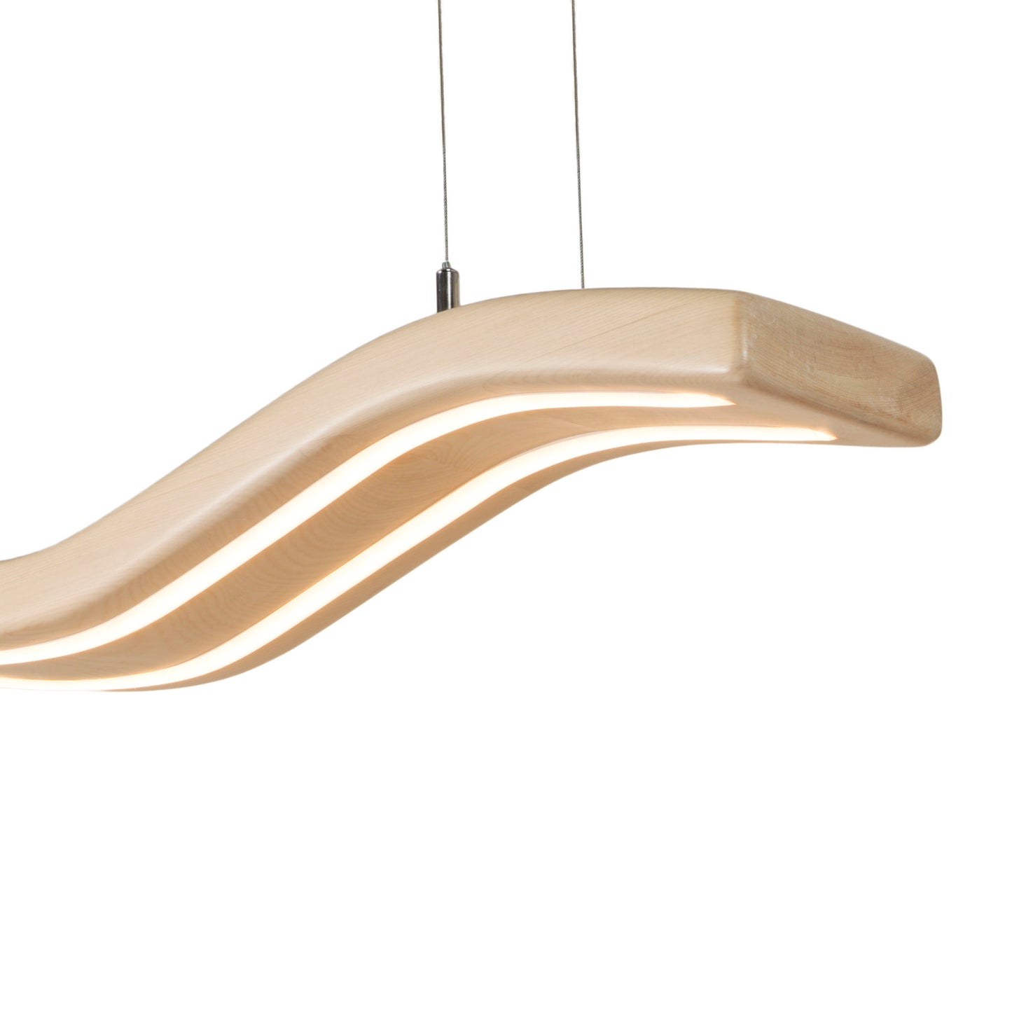 Waves native timber pendant light, handmade in Tauranga NZ — view 4