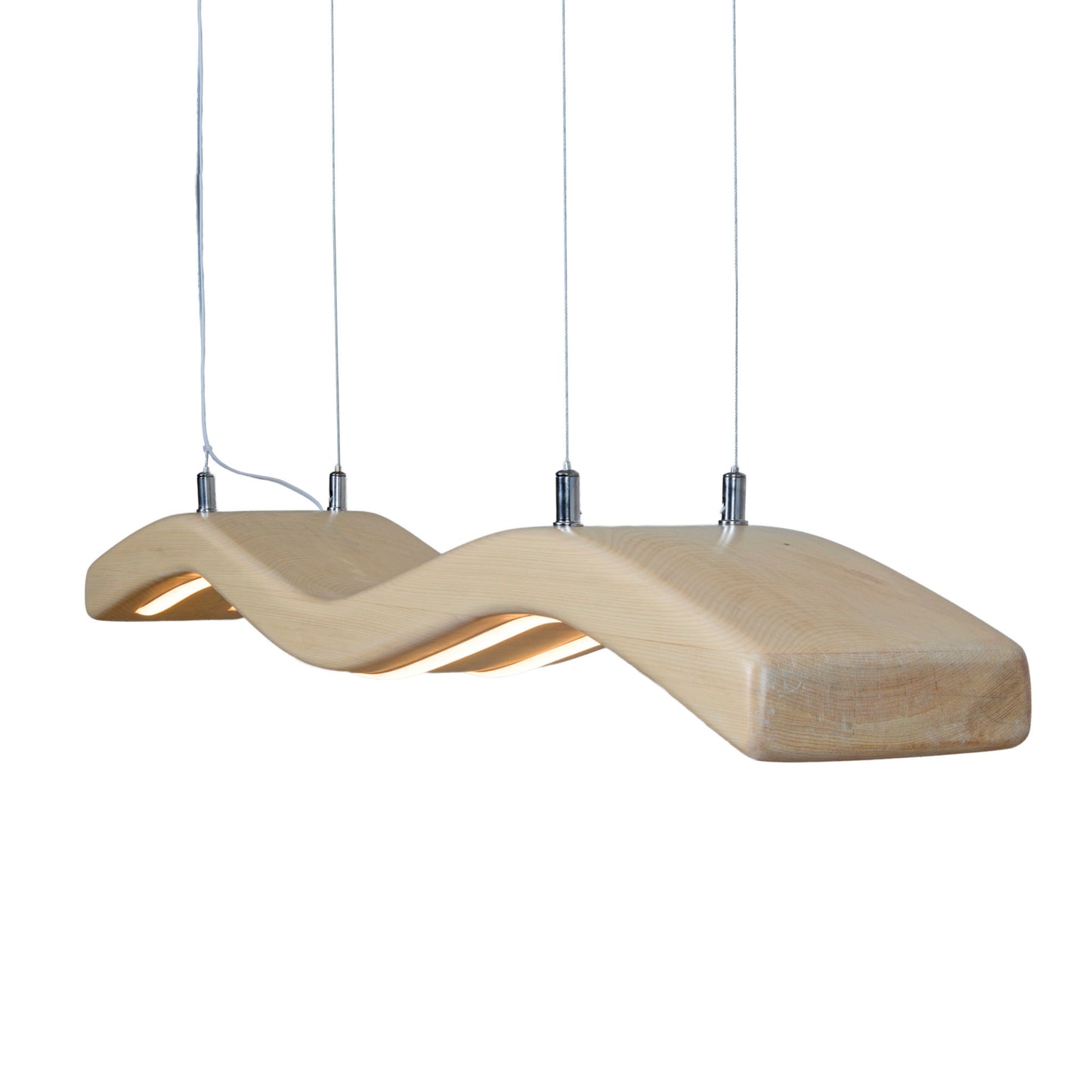 Waves native timber pendant light, handmade in Tauranga NZ