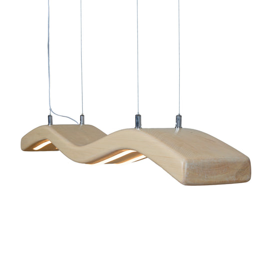Waves native timber pendant light, handmade in Tauranga NZ