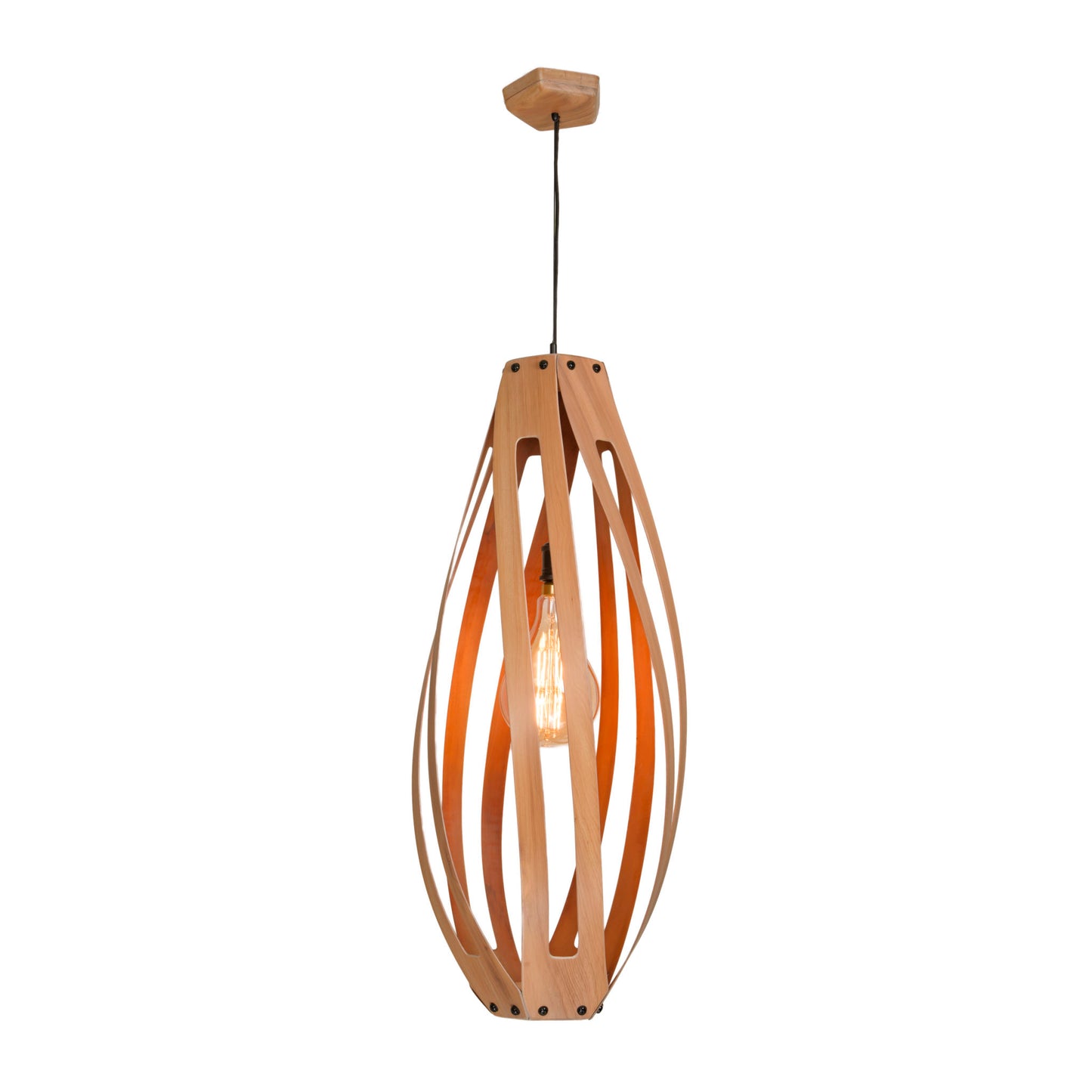 Twisties blonded matai native timber pendant light, handmade in Tauranga NZ