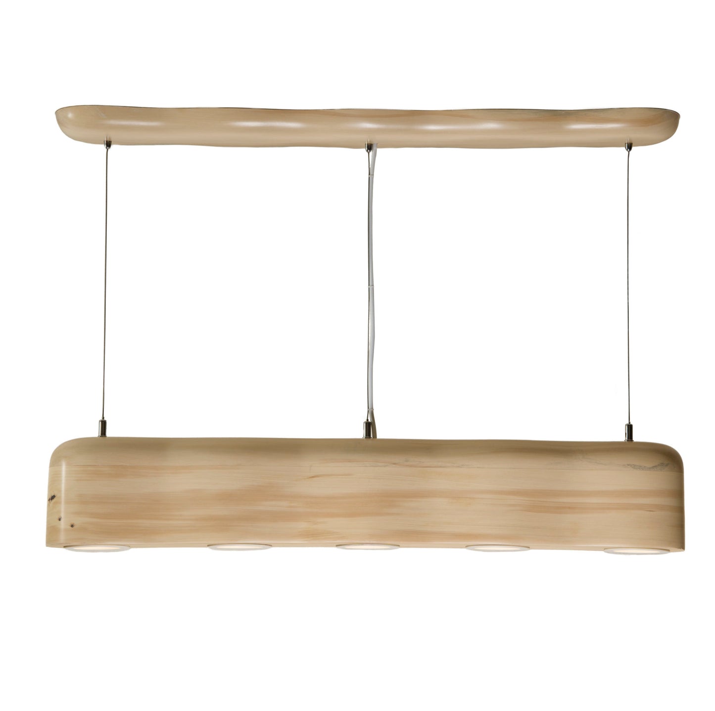 Shirley five-light native timber ceiling fixture, handmade in Tauranga NZ — view 2
