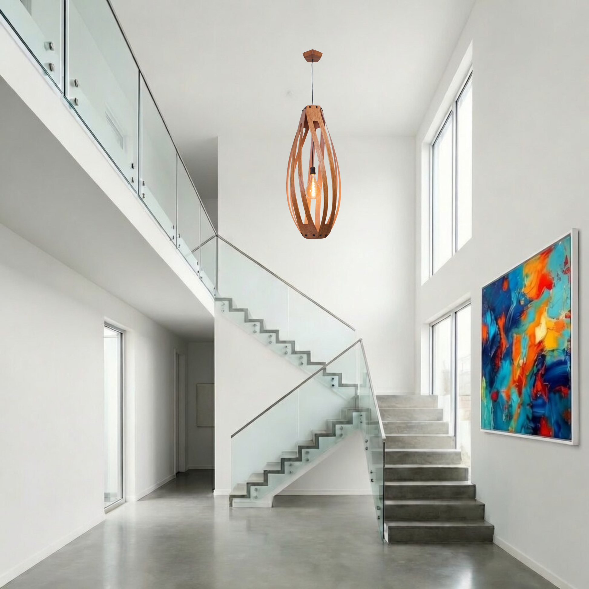 Twisties rimu native timber pendant light, handmade in Tauranga NZ — view 3
