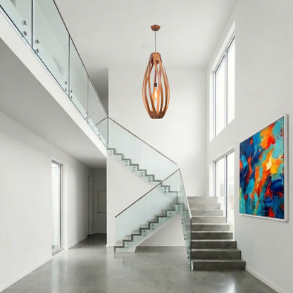Twisties rimu native timber pendant light, handmade in Tauranga NZ — view 3
